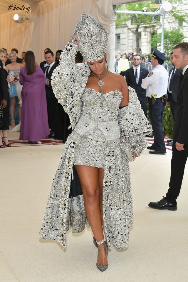 May The Slay Be With You! Check Out Rihanna’s Pope Inspired Outfit To The #METGALA