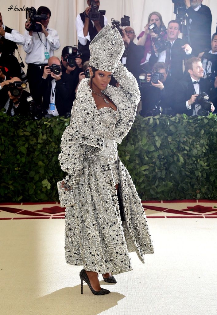 May The Slay Be With You! Check Out Rihanna’s Pope Inspired Outfit To The #METGALA