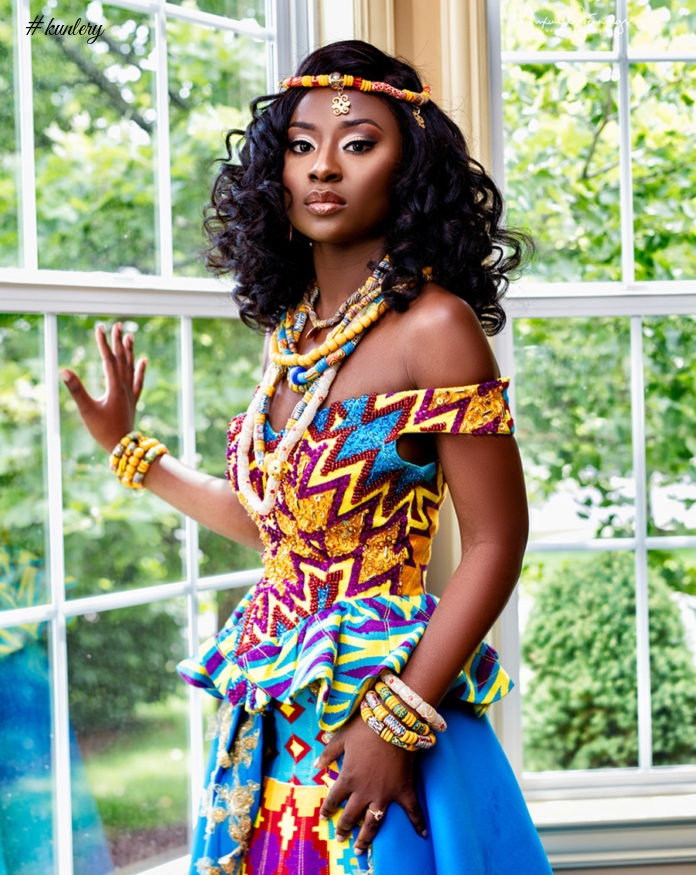 Fabulous Kente Bride Stuns In Fabulous Kente Dress On Her Union Day