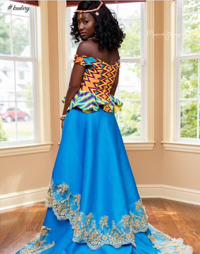 Fabulous Kente Bride Stuns In Fabulous Kente Dress On Her Union Day