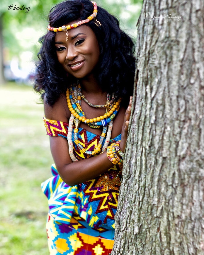 Fabulous Kente Bride Stuns In Fabulous Kente Dress On Her Union Day