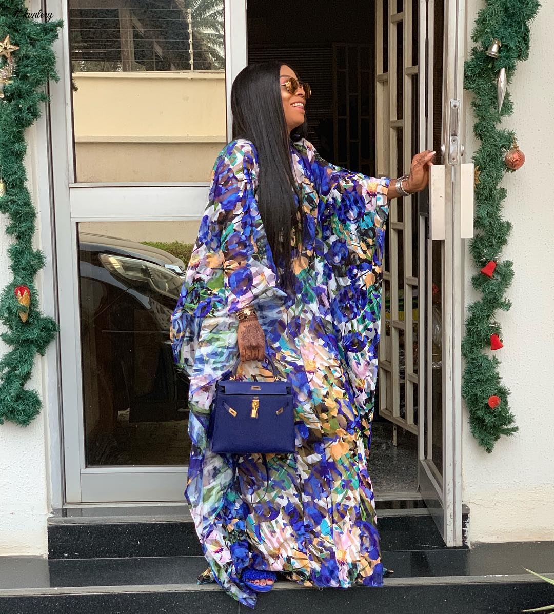 Bohemian Chic! Toke Makinwa Makes A Style Statement In Print Maxi Dress By Ziva Lagos