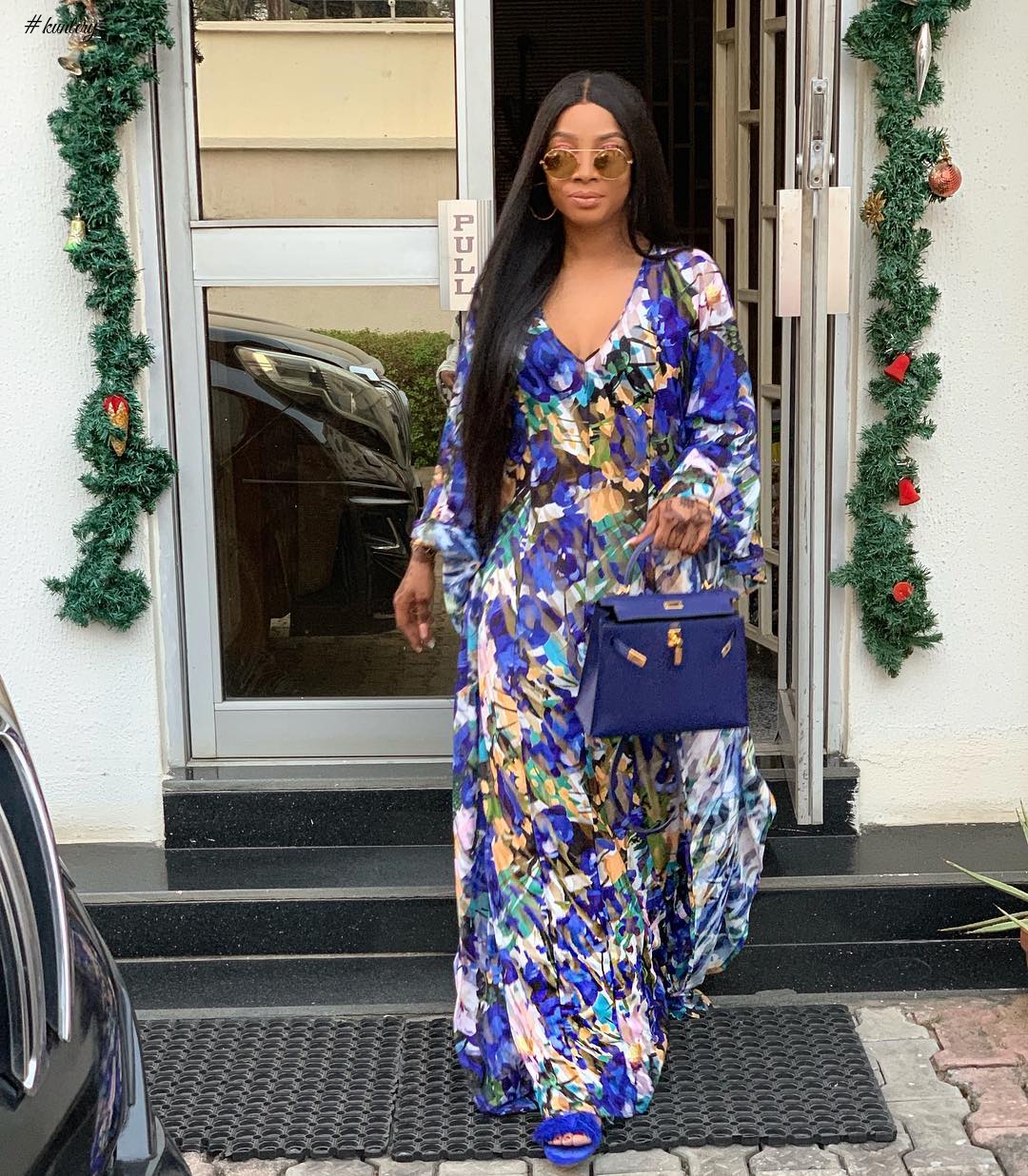 Bohemian Chic! Toke Makinwa Makes A Style Statement In Print Maxi Dress By Ziva Lagos