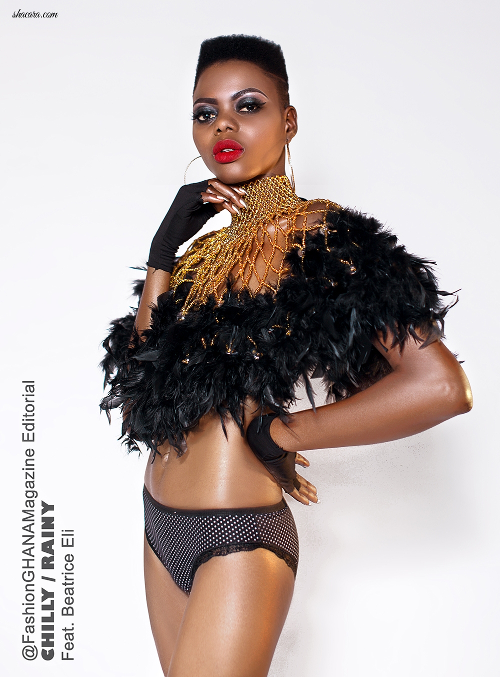 Face Of Accra Fashion Week 2018 Beatrice Eli Stuns In 1st #fGeditorial ‘Chilly/Rainy – Beauty Meet Darkness’