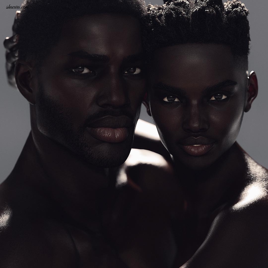 Remember The Viral ‘Is She Real’ Model Shudu? She Now Has A Dark AF Male Model & He’s Ghanaian
