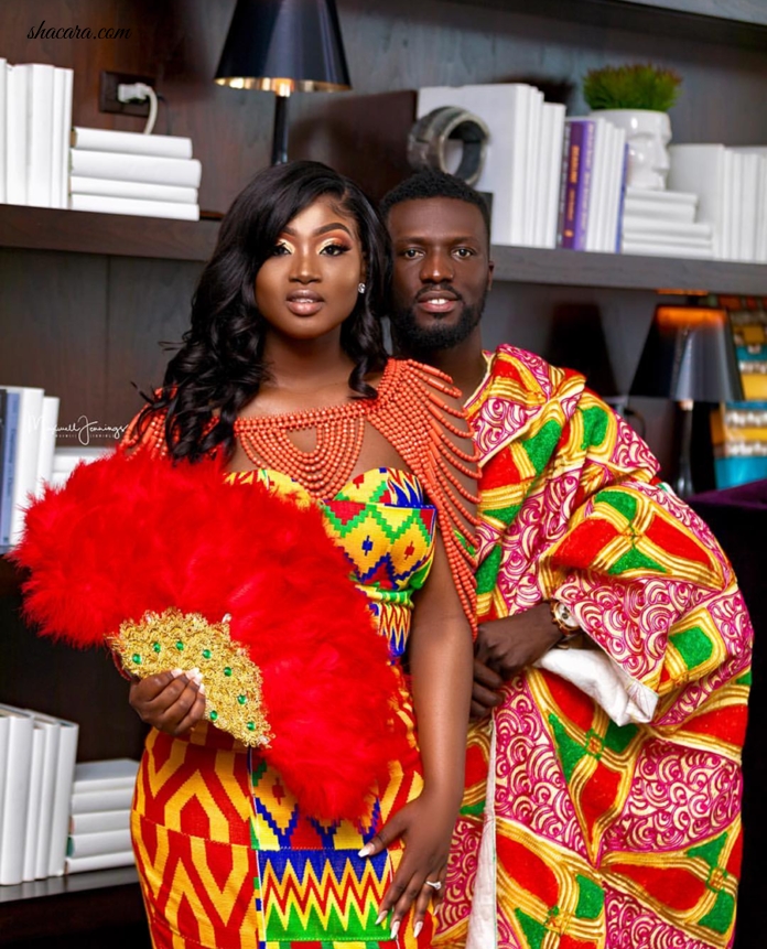 This Stunning Newly Wed Priscilla, Is Giving Us Wedding Dress Goals With This Extraordinary Kente Dress