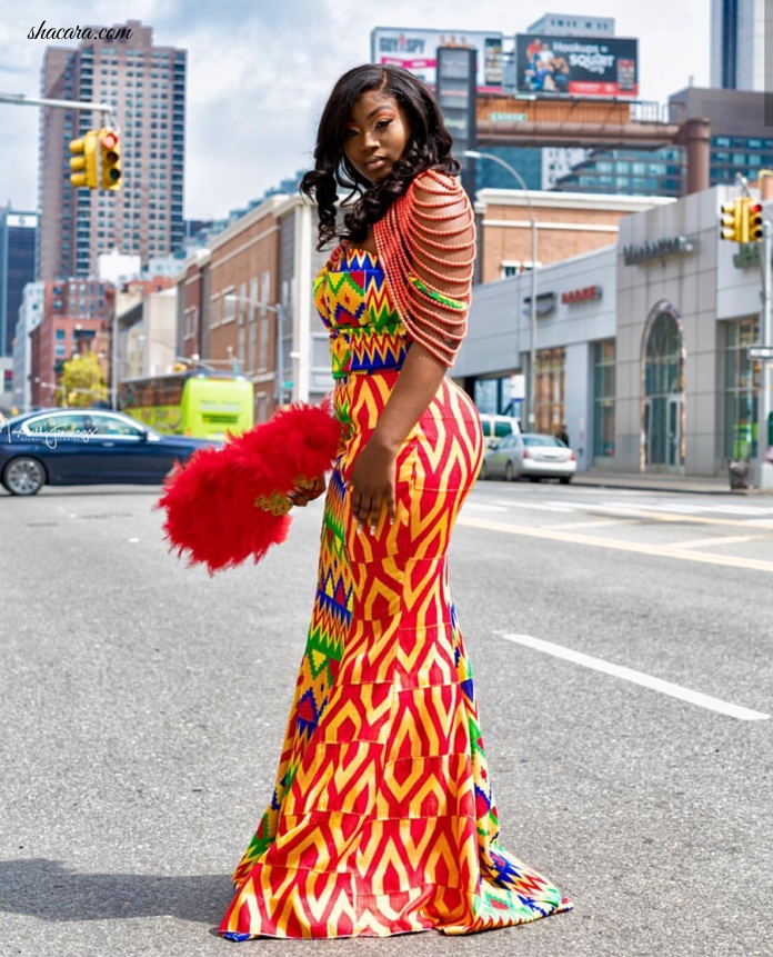 This Stunning Newly Wed Priscilla, Is Giving Us Wedding Dress Goals With This Extraordinary Kente Dress