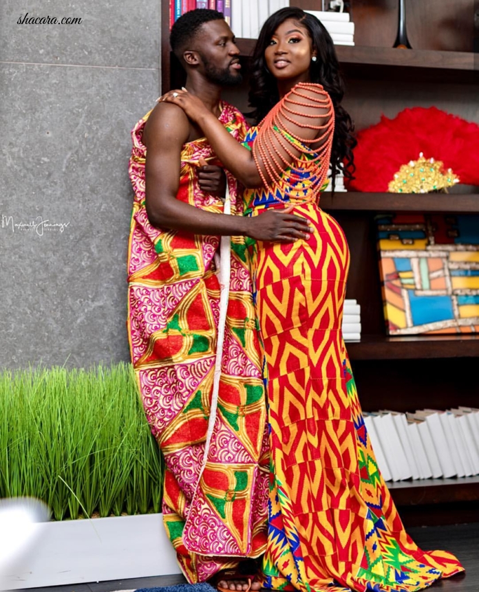 This Stunning Newly Wed Priscilla, Is Giving Us Wedding Dress Goals With This Extraordinary Kente Dress