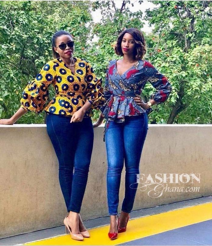 How To Look Extra Stylish With Jeans Trousers & African Print Tops