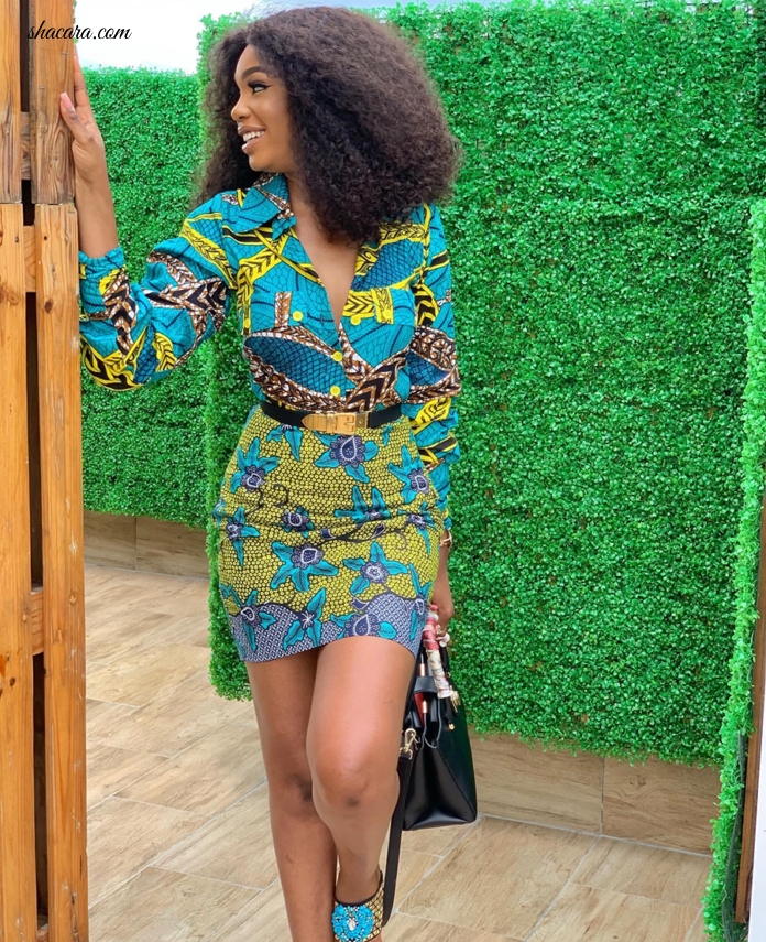 #STYLEGIRL: Sharon Gives Us The Ultimate Glam With This Astonishing Print Dress & Fabulous Matching Shoes