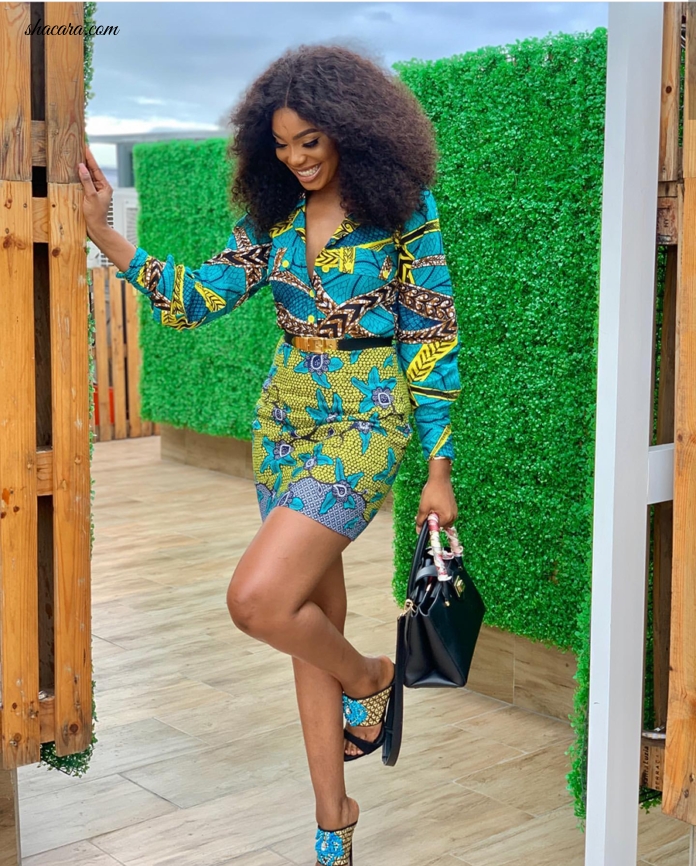 #STYLEGIRL: Sharon Gives Us The Ultimate Glam With This Astonishing Print Dress & Fabulous Matching Shoes