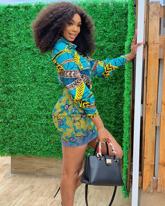 #STYLEGIRL: Sharon Gives Us The Ultimate Glam With This Astonishing Print Dress & Fabulous Matching Shoes
