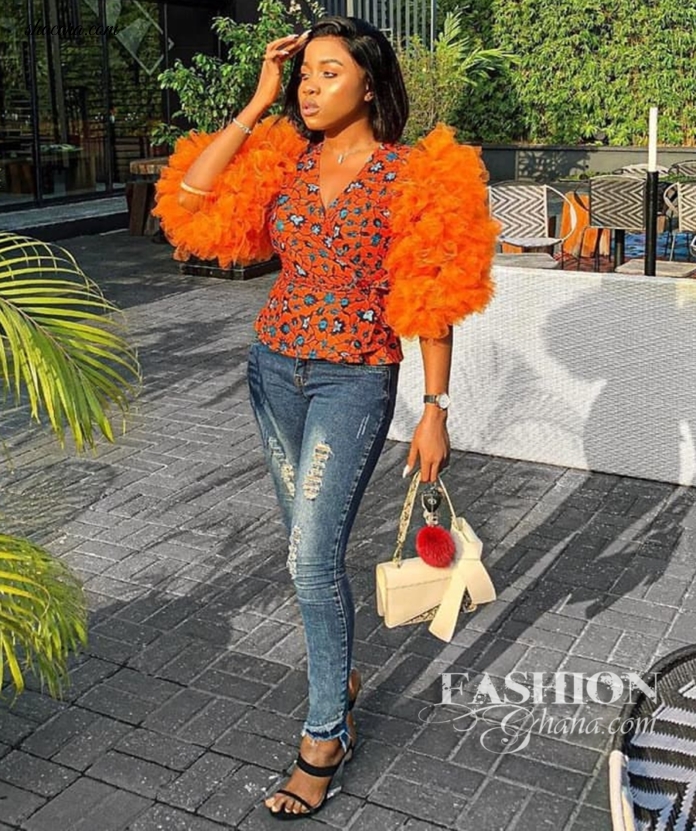 If You Are Bored Of The Usual Casual Tops, See How These Ladies Lit Up The Net Modern African Print Looks